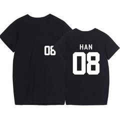 Casual KPOP HAN Print Short-sleeved Top