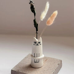 Cute Cat Vase Resin Ornament