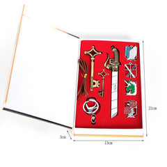 Trendy Anime Necklace Keychain Badge Model Set
