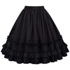 Retro Multi-layer Scalloped Hem Skirt