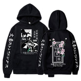 Casual Anime Graphic Printed Drawstring Hoodie