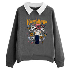 Women's Fake Two Piece POLO Sweatshirt