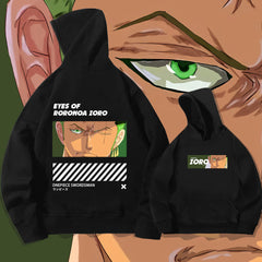 Trendy Anime Zoro Print Loose Hoodie