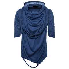 Trendy Men's Short-sleeved Hooded T-shirt