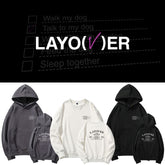 Unisex Layover Print Loose Pullover Hoodie