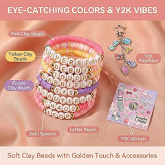 Y2K Katseye Beaded Bracelet Keychain Set