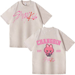 CHANGBIN KPOP Cotton Loose Washed T-shirt
