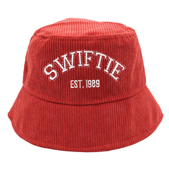 Swiftie Embroidery Corduroy Bucket Hat