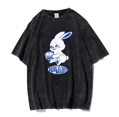NJZ Rabbit Crew Neck Washed T-shirt