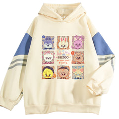 Women's Kpop Cartoon Print Loose Casual Hoodie