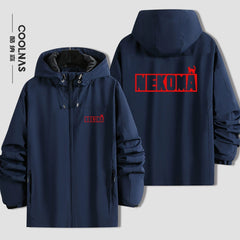Unisex Anime Nekoma Logo Zipper Jacket