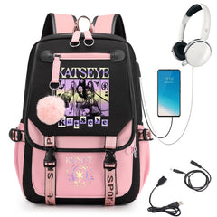 Katseye Print School Bag Backpack