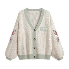 TS FOLKLORE Embroidered Sweater Cardigan