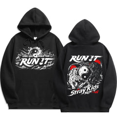 SKZ World Tour Run It Pullover Black Hoodie