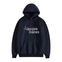 TVD Letter Printed Fashion Loose Hoodie