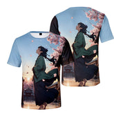Girl's Anime Digital Print Short Sleeve T-Shirt