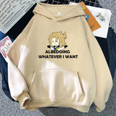 Unisex Albedoing What I Want Graphic Loose Hoodie