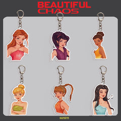 KPOP Cartoon Acrylic Keychain Pendant Set