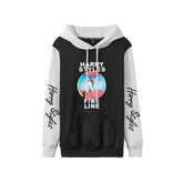 Women's Printed Color Block Loose Hoodie