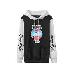 Women's Printed Color Block Loose Hoodie