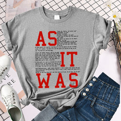 Women's Letter Printed Casual Loose T-shirt