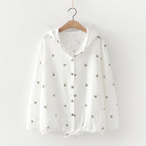 Cartoon Leaf Print Sunscreen Thin Coat