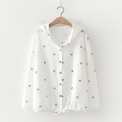 Cartoon Leaf Print Sunscreen Thin Coat