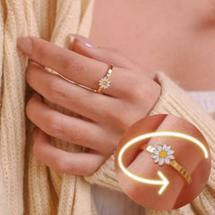 Daisy Flower Adjustable Ring for Women Anxiety Ring
