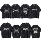 Retro KPOP Graphic Washed T-shirt