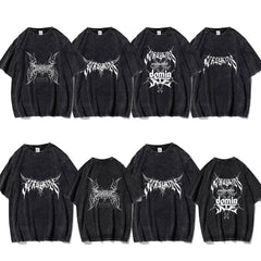 Retro KPOP Graphic Washed T-shirt