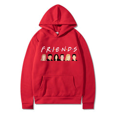Unisex Cartoon Friends Print Casual Hoodie