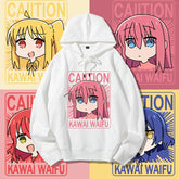 Casual Anime Bocchi Print Loose Hoodie