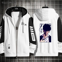 Unisex Anime Print Zipper Cardigan Hoodie