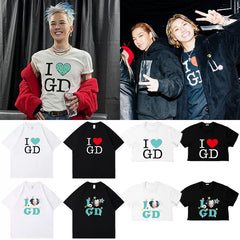 I LOVE GD Printed Short Sleeve T-Shirt