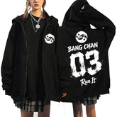 SKZ World Tour Run It Number Print Zip-up Hoodie