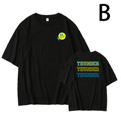 Kpop Cotton Loose Round Neck T-shirt