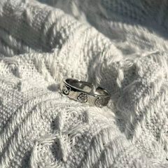 Cartoon Kpop Adjustable Engraved Pattern Ring