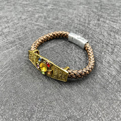 Infinity Stones Leather Rope Woven Bracelet