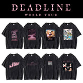 Vintage KPOP DEADLINE Graphic Washed T-shirt