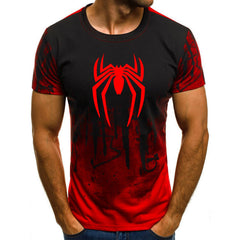 Men's Spider Graphic Print Sports Slim Fit T-shirt