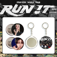 SKZ "RUN IT" World Tour Badge Mirror Keychain