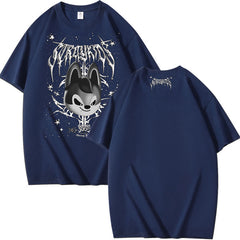 Evil Wolf Chan Print Summer Short Sleeve T-shirt