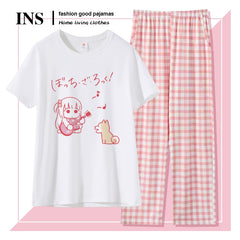 Cute Anime Cotton T-Shirt Pajamas Set