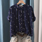 Women's Niche Lapel Short-sleeved Shirt