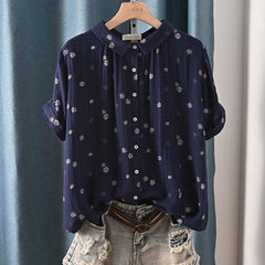 Women's Niche Lapel Short-sleeved Shirt