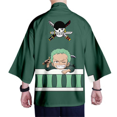 Zoro Anime Digital Print Kimono Cloak