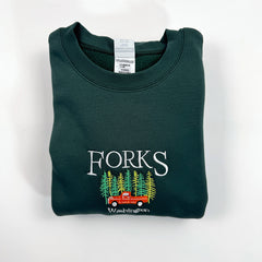Vintage Forks Washington Embroidered Sweatshirt