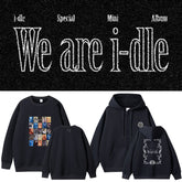 We Are Idle Pattern Zipper Hoodie Top