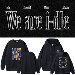 We Are Idle Pattern Zipper Hoodie Top