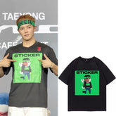 Taeyong STICKER Printed Cotton Short-sleeved T-shirt